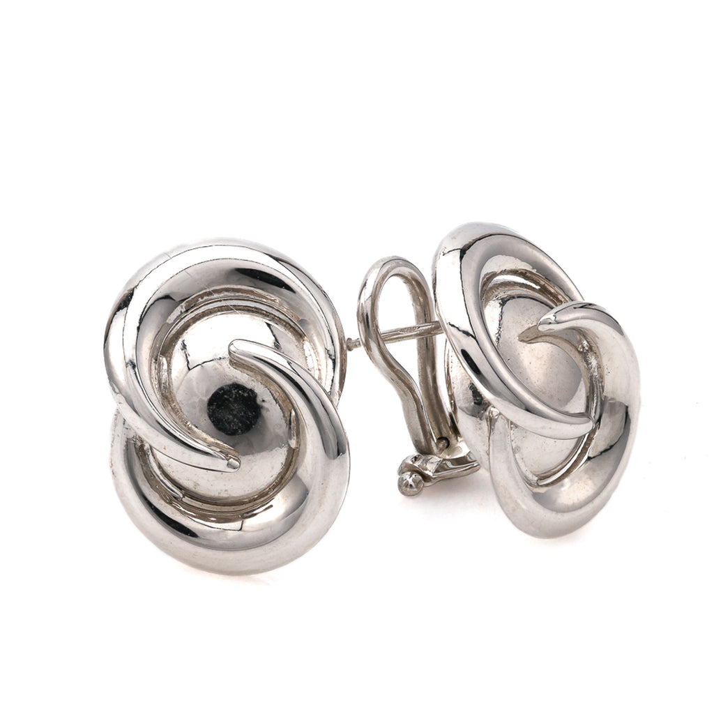 ReMarkable Estate Estate Collection Button Earrings (No Stones) in 18 Karat White