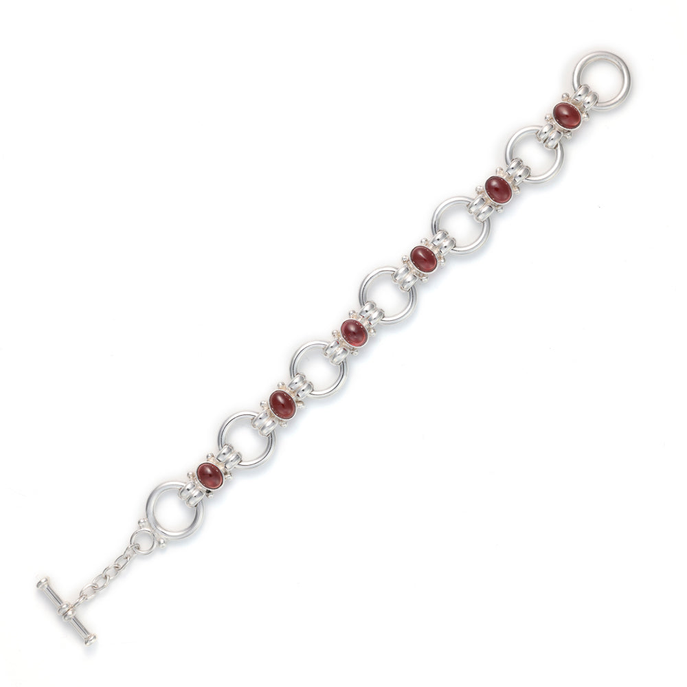 Marks Estate Department 2 Color Gemstone Bracelet in Sterling Silver White