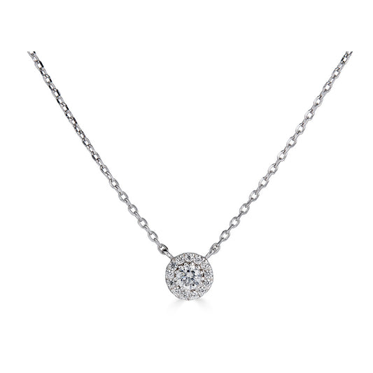 Natural Diamond Necklace in 14 Karat White with 0.15ctw H/I I1 Round Diamonds