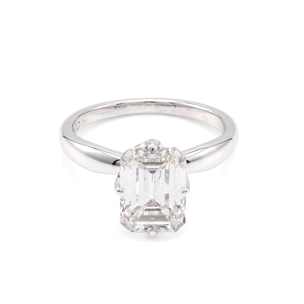 PureMark Clarity Solitaire Engagement Ring in 18 Karat White Gold with 3.03ctw of Round Lab-Grown Diamonds, Clarity: VVS2, Color: H