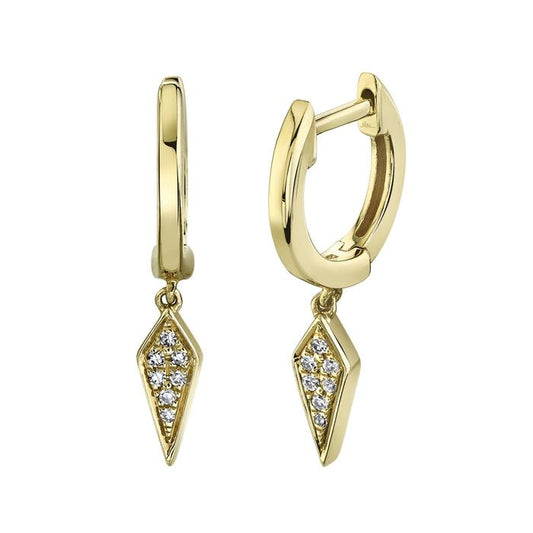 Huggie Natural Diamond Earrings in 14 Karat Yellow with 0.04ctw Round Diamond