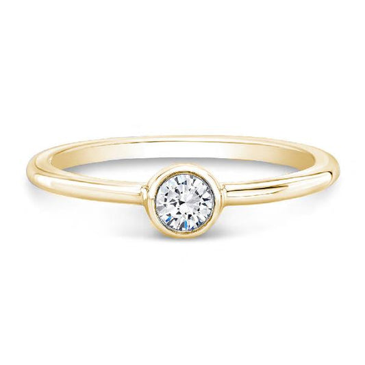 Forevermark Tribute Collection Natural Diamond Fashion Ring in 18 Karat Yellow with 0.15ctw H VS1 Round Diamond