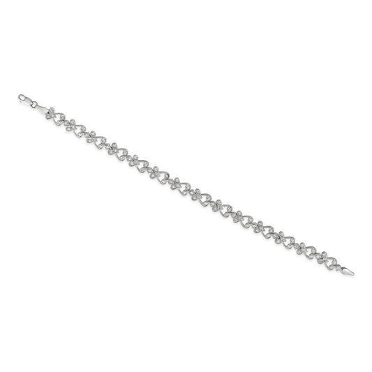 Natural Diamond Bracelet in 14 Karat White with 0.84ctw Round Diamond