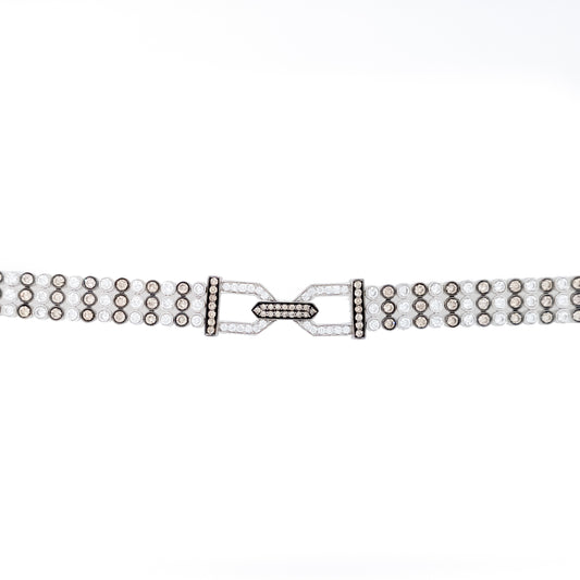 Natural Diamond Bracelet in 14 Karat White with 6.70ctw G/H VS2 Round Diamond