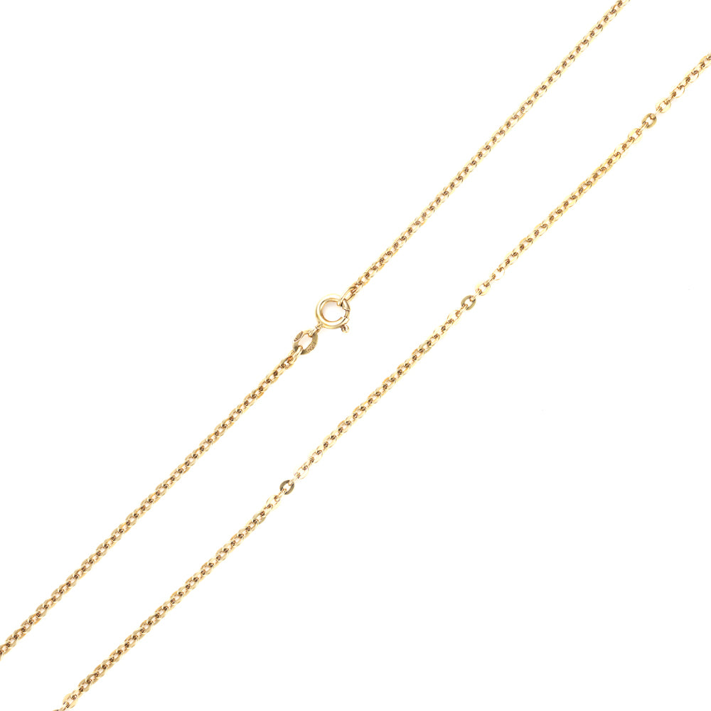 18K yellow gold polished oval link chain.