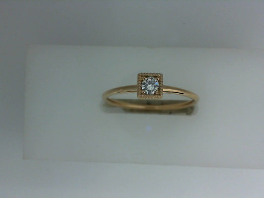 Forevermark Tribute Collection Natural Diamond Fashion Ring in 18 Karat Rose with 0.09ctw G/H SI1 Round Diamond