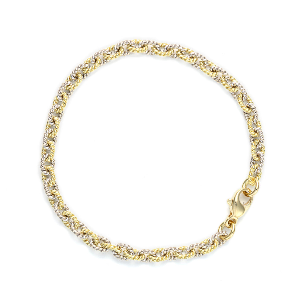 Marks Estate Department 2 Rolo Bracelet (No Stones) in 18 Karat White Yellow Gold