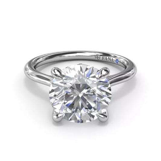 Solitaire Solitaire Semi-Mount Engagement Ring in 14 Karat White with 0.02ctw Round Diamonds