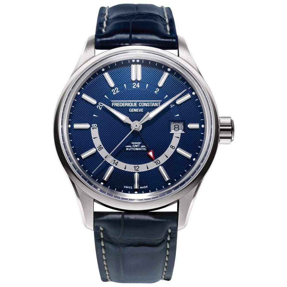 Frederique Constant watch with blue dial.