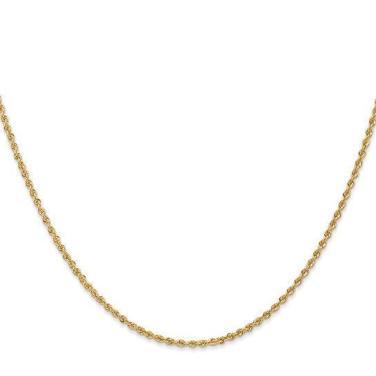14K yellow gold rope chain necklace.