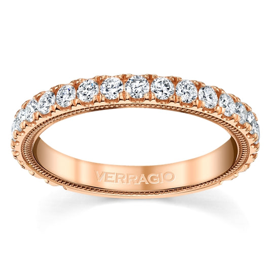 Tradition Collection Natural Diamond Stackable Ladies Wedding Band in 14 Karat Rose with 0.85ctw F/G VS2 Round Diamonds