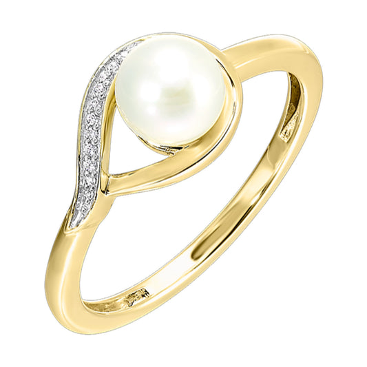 Color Gemstone Ring in 14 Karat Yellow with 1 Freshwater Pearl