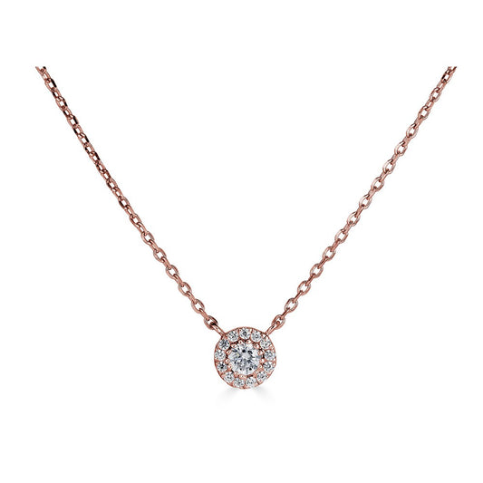 Natural Diamond Necklace in 14 Karat Rose with 0.15ctw H/I I1 Round Diamonds