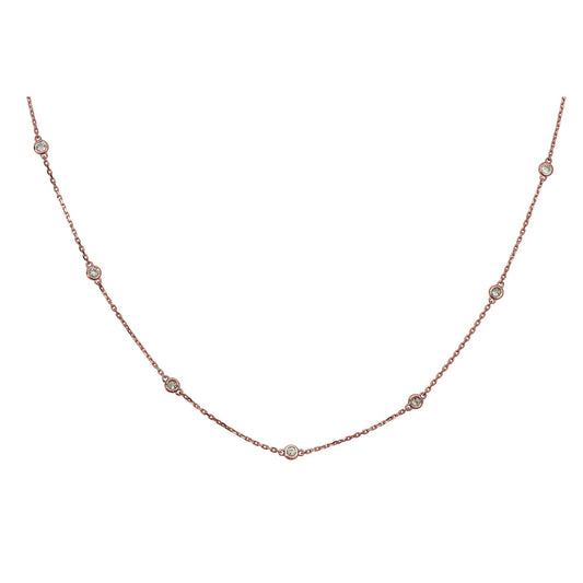 Natural Diamond Necklace in 14 Karat Rose with 0.75ctw H/I I1 Round Diamonds