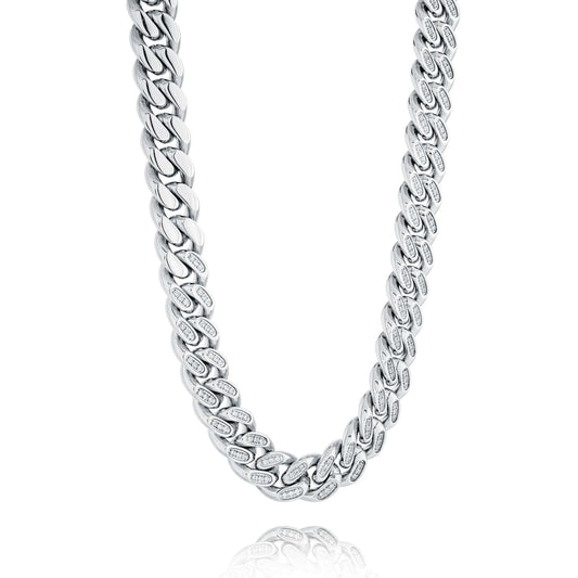 Simulated Diamond Necklace in Stainless Steel