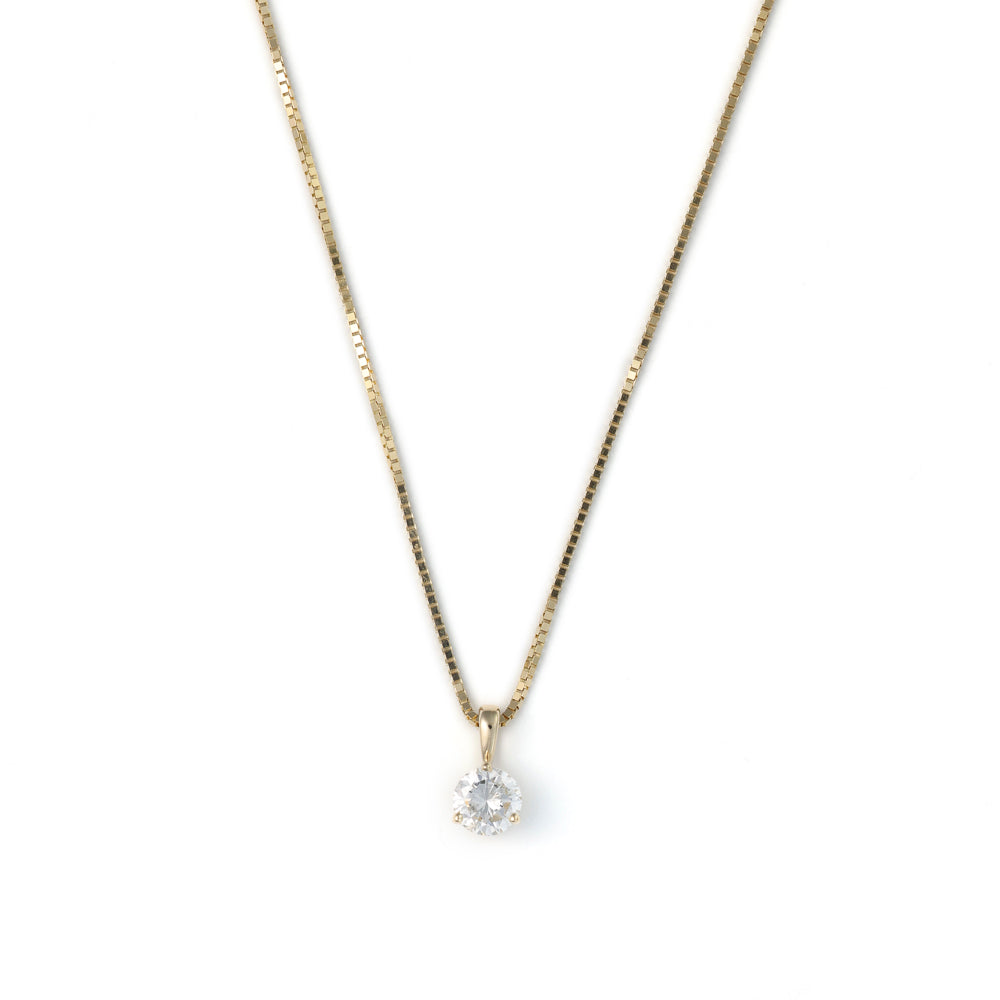 ReMarkable Estate Natural Diamond Necklace in 14 Karat Yellow Gold with 0.61ctw H I2 Round Diamond