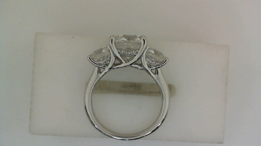 ReMARKable Designs Three Stone Hidden Accent Engagement Ring in 18 Karat White Gold with 3.03ctw of Round Lab-Grown Diamonds, Clarity: VS2, Color: F