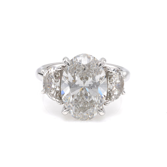 ReMARKable Designs Three Stone Hidden Accent Complete Engagement Ring in 14 Karat White Gold with 5.03ctw of Round Lab-Grown Diamonds, Clarity: VS2, Color: F