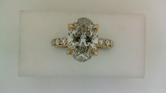 ReMARKable Designs Lab-Grown Diamond Complete Engagement Ring in 14 Karat Yellow Gold, Size 7