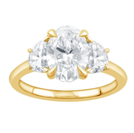 Lab-Grown Diamond Complete Engagement Ring with 1 Oval Lab Grown Diamond, Color: E, Clarity: VS2, totaling 2.16ctw