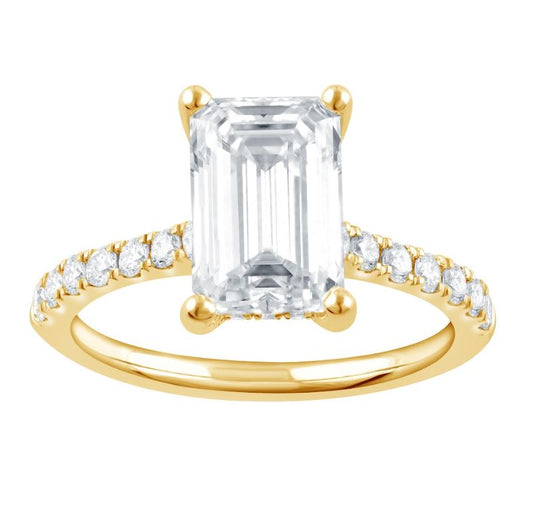 ReMARKable Designs Hidden Accent Lab-Grown Diamond Complete Engagement Ring in 14 Karat Yellow Gold