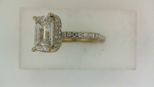 ReMARKable Designs Hidden Accent Side Stone Lab-Grown Diamond Complete Engagement Ring in 14 Karat Yellow Gold, Size 7