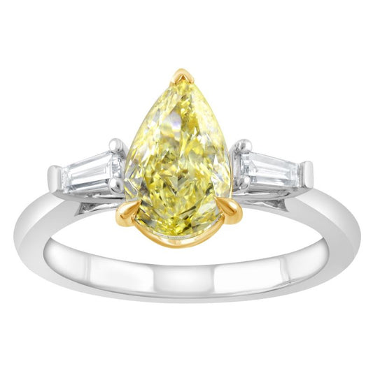 ReMARKable Designs Side Stone Complete Engagement Ring in 14 Karat White Gold with 1.57ctw of Round Lab-Grown Diamonds