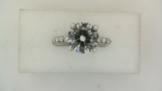 ReMARKable Designs Hidden Accent Complete Engagement Ring in 14 Karat White Gold with 2.08ctw of Round Lab-Grown Diamonds, Clarity: VS2, Color: G