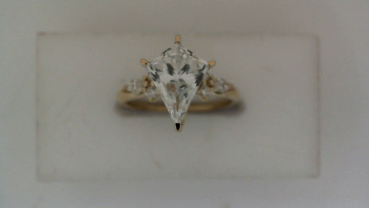 ReMARKable Designs Lab-Grown Diamond Complete Engagement Ring in 14 Karat Yellow Gold with 1.60ct Kite Lab-Grown Diamond, Color: D, Clarity: VS1