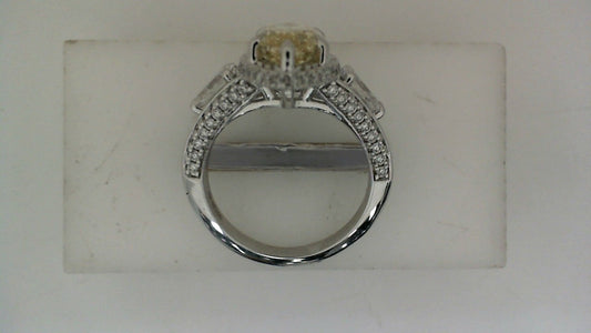 ReMARKable Designs Halo Side-Stone Lab-Grown Diamond Complete Engagement Ring in 14 Karat White Gold with 3.01ct Marquise Lab-Grown Diamond, Clarity: VS1