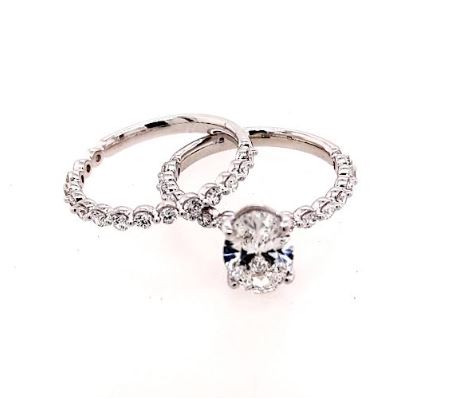 ReMARKable Designs Lab-Grown Diamond Complete Engagement Ring in 14 Karat White Gold, Size 7