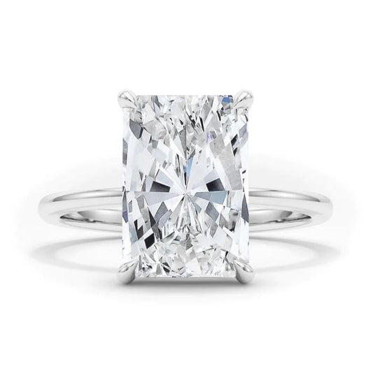 ReMARKable Designs Solitaire Complete Engagement Ring in 14 Karat White Gold with 3.01ctw of Round Lab-Grown Diamonds, Clarity: VS2, Color: G