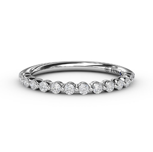 Fana Stackable Natural Diamond Ladies Wedding Band in 14 Karat White Gold with 0.28ctw Rose Cut Diamonds, Clarity: SI1, Color: G/H