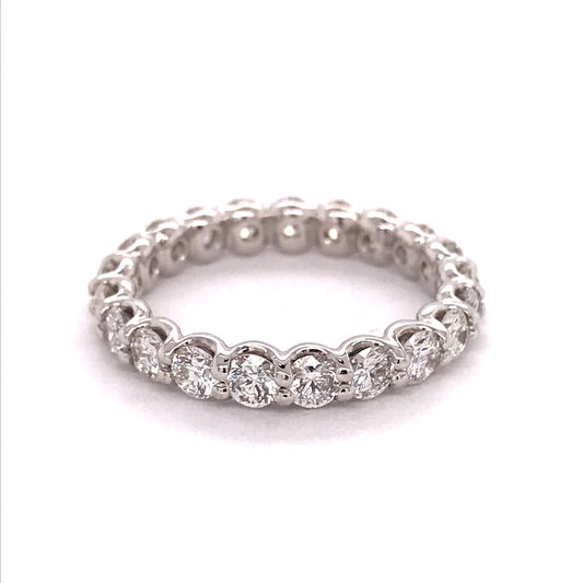 ReMARKable Designs Marks 89 Collection Natural Diamond Eternity Ladies Wedding Band in 14 Karat White Gold with 1.77ctw H/I I1 Round Diamonds