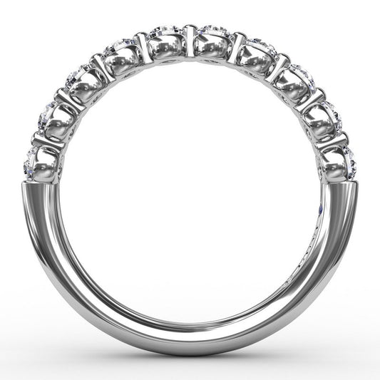 Fana Stackable Natural Diamond Ladies Wedding Band in 14 Karat White Gold with 0.57ctw Round Diamonds
