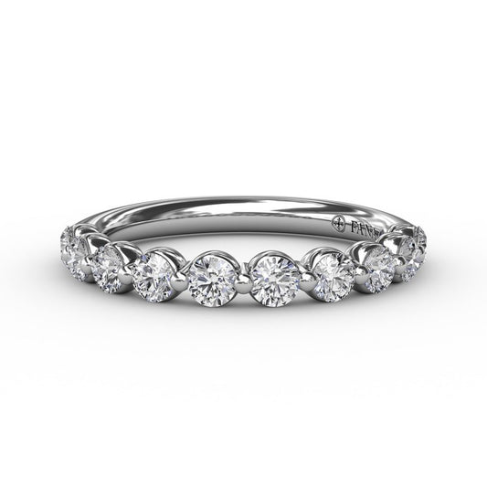 Fana Stackable Natural Diamond Ladies Wedding Band in 14 Karat White Gold with 0.57ctw Round Diamonds