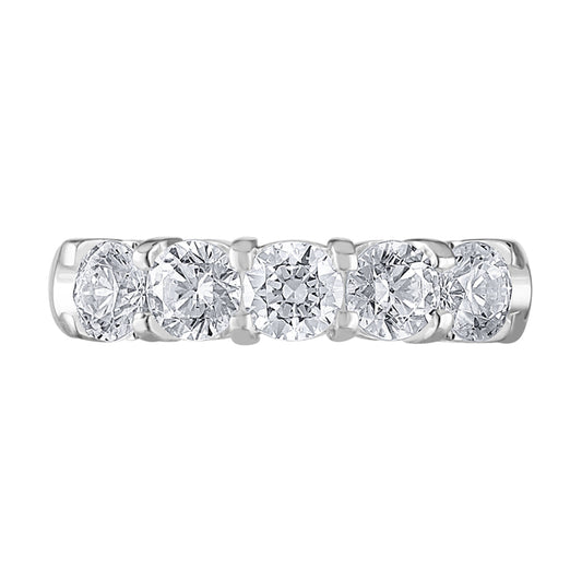 ReMARKable Designs Natural Diamond Ladies Wedding Band in 14 Karat White Gold with 1.25ctw Round Diamonds, Clarity: SI1-SI2, Color: F/G