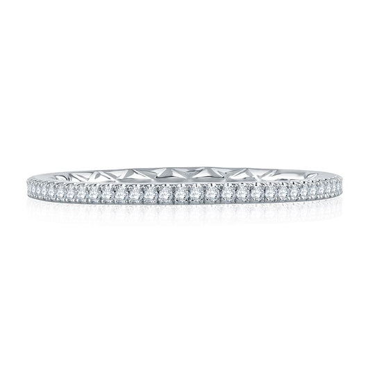 A. Jaffe Natural Diamond Eternity Ladies Wedding Band in 14 Karat Yellow Gold with 0.50ctw Round Diamonds, Clarity: SI2, Color: H/I, Size: 6.5