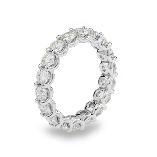 ReMARKable Designs Marks 89 Collection Natural Diamond Eternity Ladies Wedding Band in 14 Karat White Gold with 2.95ctw H/I I1 Round Diamonds