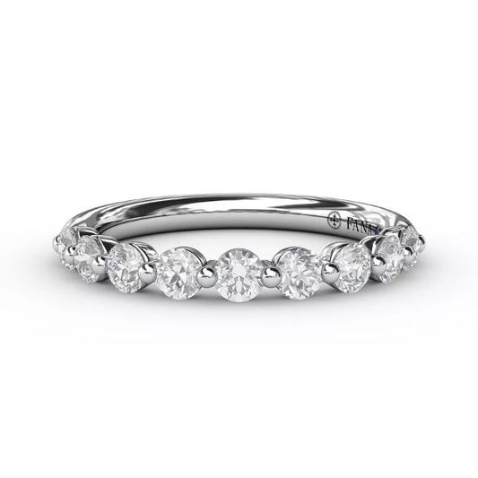Fana Stackable Natural Diamond Ladies Wedding Band in 14 Karat White Gold with 0.65ctw Round Diamonds, Clarity: SI1, Color: G/H