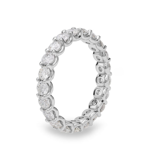 ReMARKable Designs Marks 89 Collection Natural Diamond Eternity Ladies Wedding Band in 14 Karat White Gold with 1.94ctw Round Diamonds, Clarity: I1, Color: H/I