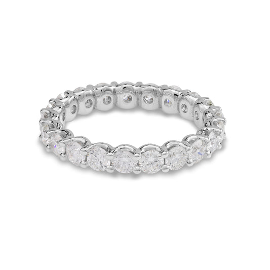 ReMARKable Designs Marks 89 Collection Natural Diamond Eternity Ladies Wedding Band in 14 Karat White Gold with 1.94ctw Round Diamonds, Clarity: I1, Color: H/I
