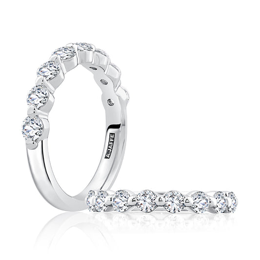 A. Jaffe Natural Diamond Ladies Wedding Band in 14 Karat Yellow Gold with 0.80ctw Round Diamonds