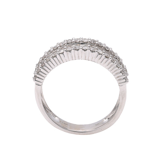 Marks Estate Dept 1 Estate Collection Natural Diamond Ladies Wedding Band in 14 Karat White Gold with 1.00ctw Various Shapes Diamonds, Clarity: I3, Color: H/I