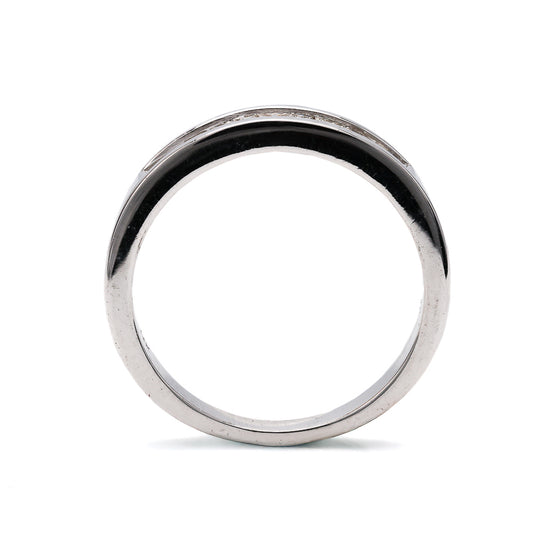 Marks Estate Dept 1 Stackable Ladies Wedding Band in 14 Karat White Gold with 0.24ctw Various Shapes Diamonds, Clarity: SI1-SI2, Color: H/I