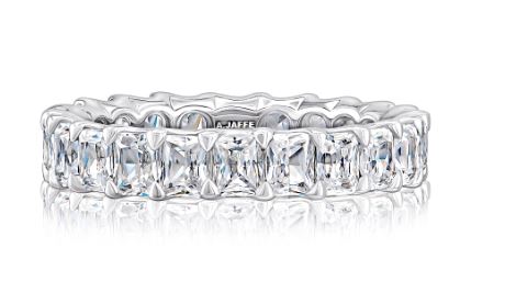 Eternity Ladies Wedding Band in 14 Karat White with 6.51ctw G SI1-SI2 Radiant Diamonds