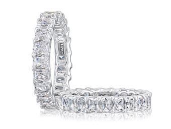 Eternity Ladies Wedding Band in 14 Karat White with 6.51ctw G SI1-SI2 Radiant Diamonds