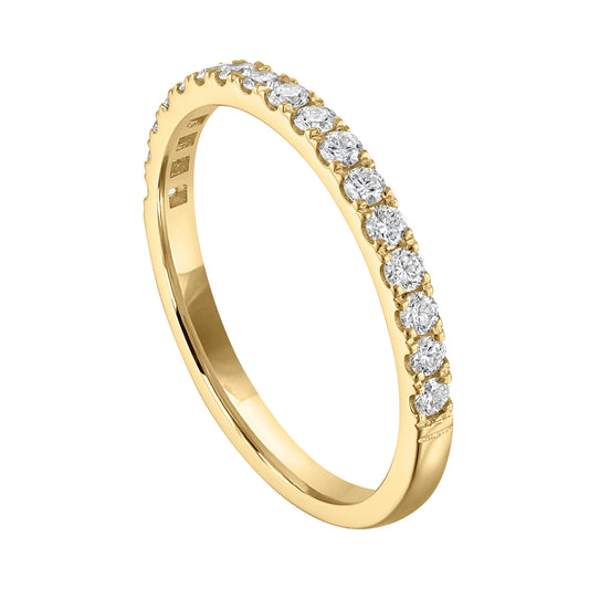 ReMARKable Designs Natural Diamond Ladies Wedding Band in 14 Karat Yellow Gold with 0.33ctw Round Diamonds, Clarity: SI1-SI2, Color: I/J