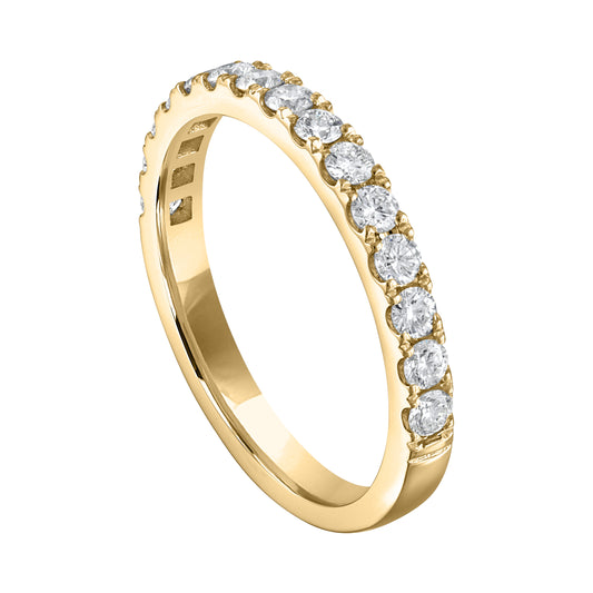ReMARKable Designs Natural Diamond Band in 14 Karat Yellow Gold with 0.50ctw Round Diamonds, Ladies Size 6.75