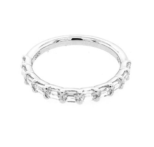ReMARKable Designs Natural Diamond Ladies Wedding Band in 14 Karat White with 1.10ctw Emerald Diamonds, Clarity: SI2, Color: G/H